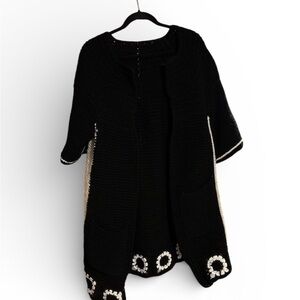 Handmade Black and White Cardigan